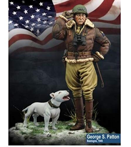Figura de resina General Patton y Soldado perro 1:24 miniatura 1