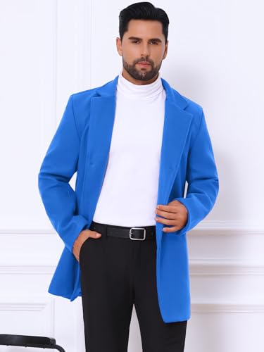 Lars Amadeus Men's Trench Coat Notch Lapel Single Breasted Classic Long Pea Coats Overcoat2