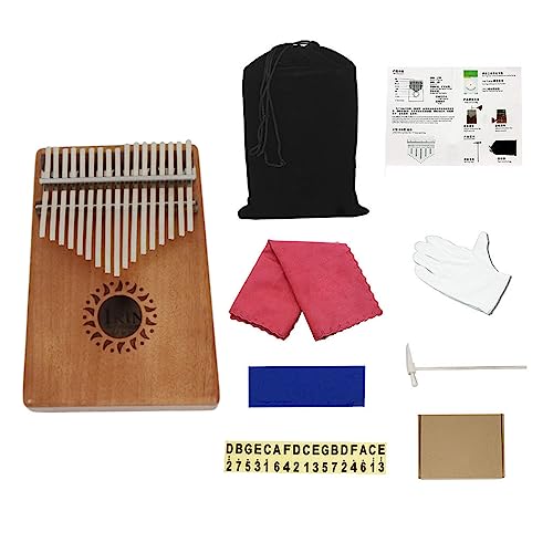 Kalimba 17 touches en acajou, piano à pouce portable pour débuter la musique au quotidien