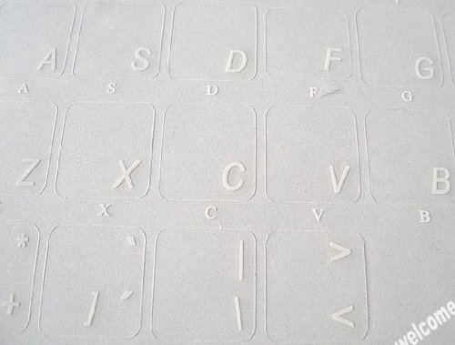 Pegatinas de Teclado Transparentes con Letras Blancas miniatura 3