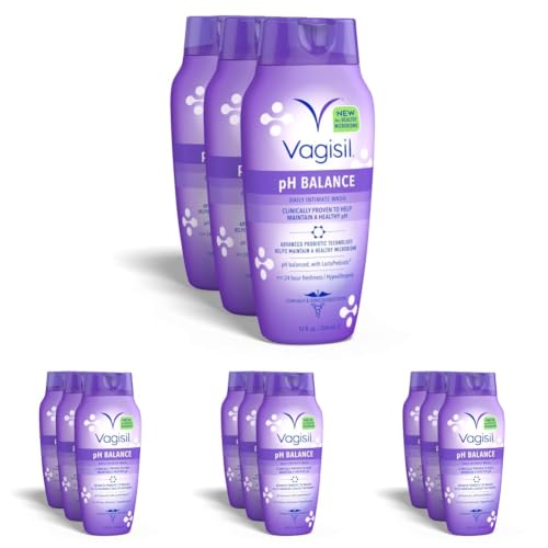 Vagisil Feminine Wash for Intimate Area Hygiene, pH Balance, Gynecologist Tested, Hypoallergenic, 12 oz, (Pack of 12)