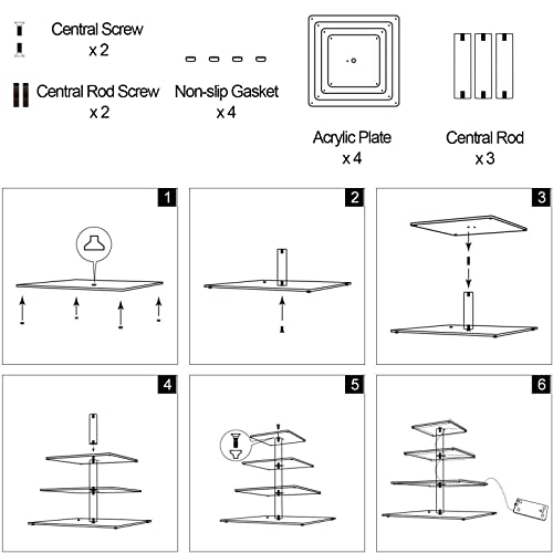 Yumhouse Cupcake Stand For 50 Cupcakes,4-Tier Acrylic Cupcake Tower Holder,Cupcake Holder,Dessert Stands With Led Light String For Cupcake Display,Wedding,Birthday,Baby Shower #TOP6