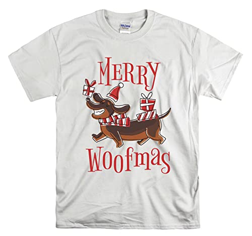 T-shirt Merry Woofmas de Noël le cadeau idéal blanc taille XXL pour les fêtes