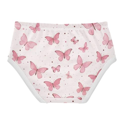 Wusikd Pink Butterfly Girls' Underwear Cotton Girls Briefs Soft Toddler Underwear 2T2