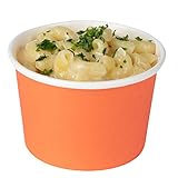 Coppetta 4 Ounce Dessert Cups, 50 Disposable Ice Cream Cups - Lids Sold Separately, Heavy-Duty, Orange Paper Frozen Yogurt Bowls, For Hot And Cold Foods, Perfect For Gelato Or Mousse - Restaurantware