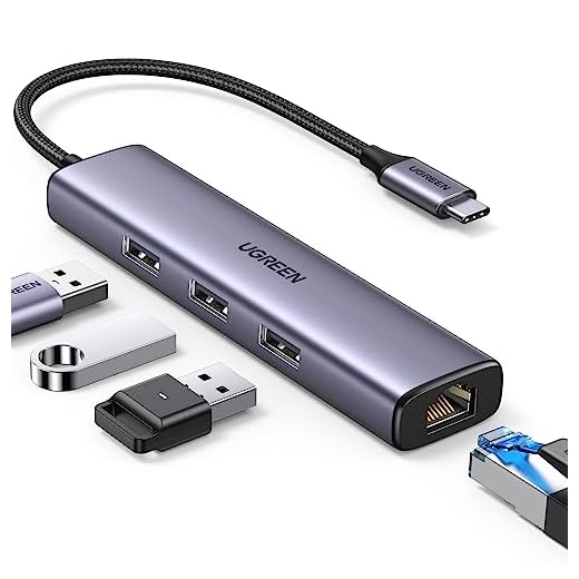 UGREEN Hub USB C Ethernet Gigabit RJ45 1000Mbps avec 3 Ports 5Gbps Compatible avec iPhone 16 Plus Pro Max 15 MacBook iPad Air 2024 Surface XPS Galaxy S24