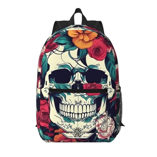 Sac à dos de voyage portable imprimé crâne sac quotidien tendance