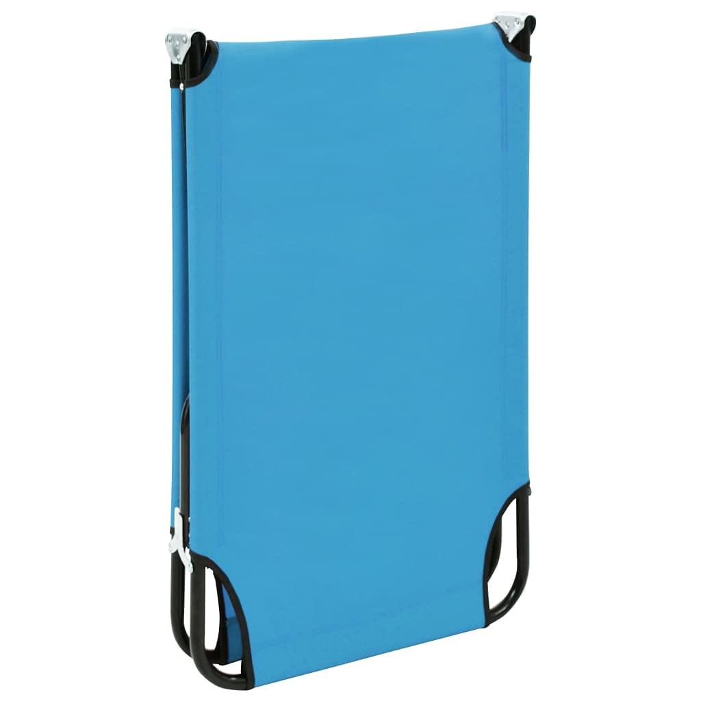 Generico Lettino Prendisole Pieghevole in Acciaio Blu Turchese,Mobili da Giardino,Mobili e sedie da Giardino,Sdraio da giardino-310348