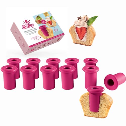 CUCAP 12x Silikon Ausstecher Backförmchen | Perfekte Aussparungen für professionelle Muffins und Cupcakes | Ideal zum Aushöhlen und Befüllen von Muffins, Cupakes | 6 Stück für ein Muffinblech