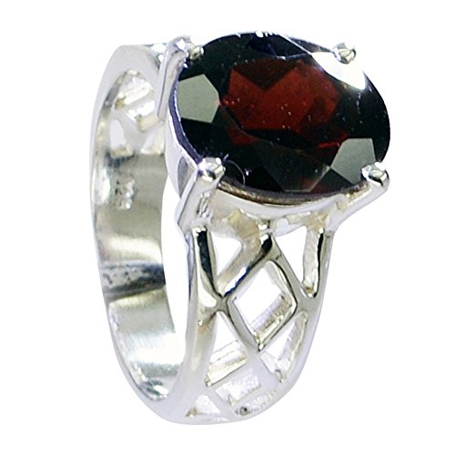 Bague en argent et grenat naturel ovale toutes tailles