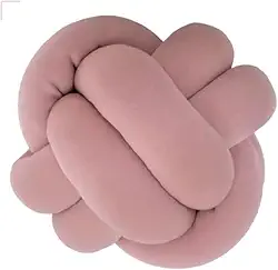 Almofada de Nó Escandinavo 2 Voltas Redonda Decorativa Grande (Rose)