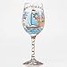 Designs by Lolita “Anchors Away” Hand-painted Artisan Wine Glass, 15 oz.