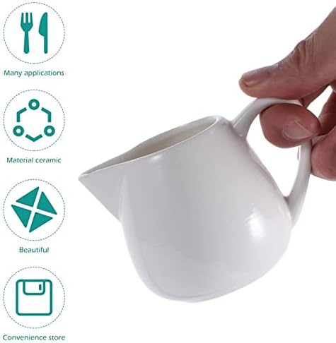 Gravy Boat Set Ceramic Coffee Milk Froth Pot, Coffee Cream Boat, Sauce Pot, Espresso Milk Pot, Latte Milk Pot, Coffee Milk Frother 120ml Gravy Bowl, White
