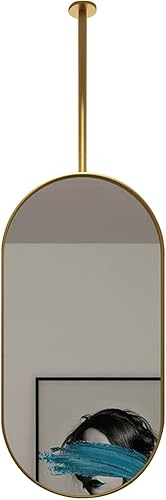 Espejo ovalado para colgar en el techo espejo decorativo para la pared del baño espejo de pared transparente y práctico con marco de metal tamaño