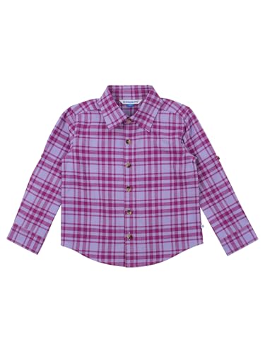 Image of RUGGEDBUTTS Boys Solid Cotton Long Sleeve Button Down Shirt with Button Tabs