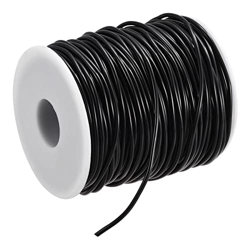 MECCANIXITY Solid Rubber Cord Tubing 55 Yards 2mm Dia Black Rubber Tube for DIY Craft Beading Necklaces Bracelet