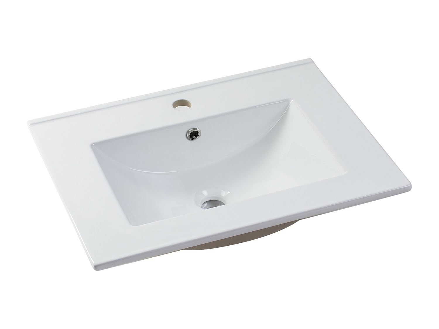 Venta-unica - Lavabo empotrado blanca rectangular de cer·mica - 61 x 46,5 cm - MOTIAC