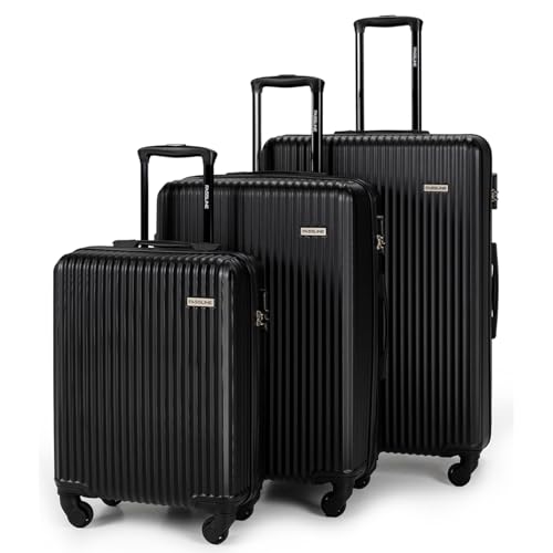 Fassline Juego De Maletas De 3 Piezas, Maletas De Cabina, Medianas Y Grandes, Equipaje Rígido Abs, Ruedas De 360 , Cerradura Con Combinación, A Fassline Juego De Maletas De 3 Piezas, Maletas De Cabina, Medianas Y Grandes, Equipaje Rígido Abs, Ruedas De 360 , Cerradura Con Combinación, A