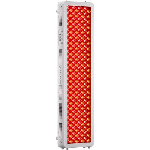 BestQool Urządzenie do terapii światłem czerwonym dla ciała. 4 długości fali pełne światło pełne ciało, podwójny chip 200 klinicznych diod LED, panel czerwonego światła o wysokiej wydajności. 340 W