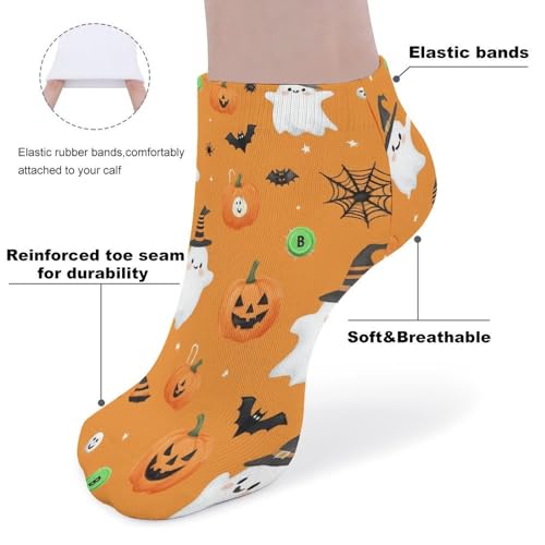 Halloween Ghost Pumpkin Men'S Socks Casual Socks Unisex Funny Novelty Ankle Sock Gifts For Women Men