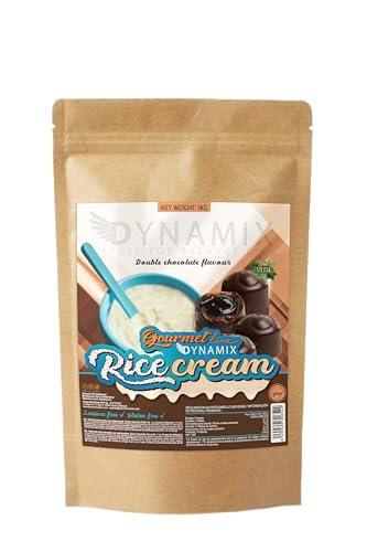 DYNAMIX Crema de Arroz   Rice Cream 1 kg | Sabor CHOCOLATE | Sin Gluten, Sin Lactosa | Harina de Arroz Precocida | Fácil Disolución | Ideal para Desayunos y Post entrenos