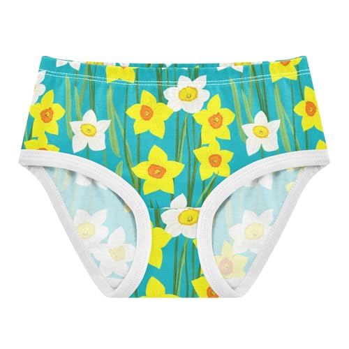 Flower Toddler Underwear Floral 2t Cotton Cute Panties Girl Yellow Daffodil Flowers Green Teal Underpants Briefs