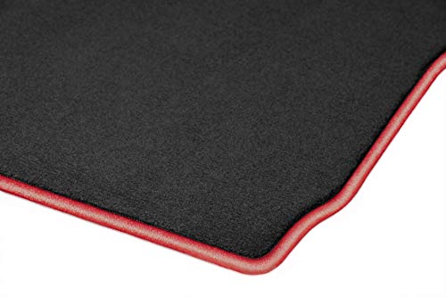 Ggbailey Jaguar F-Type 2014, 2015, 2016, 2017, 2018, 2019 Black With Red Edging Driver & Passenger Floor Mats #TOP2