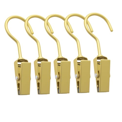 Cabilock 5pcs Multifunctional Clothes Hanger Clips Laundry Hooks for Pants Skirts Towels Space Saving Storage for Home Travel