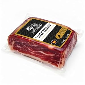 Knochenloser Serrano Schinken Gran Reserva ca. 1 kg | 15+ Monate gereifter Serrano Schinken | Ohne Zusatzstoffe | EU-zertifiziert (ETG) | Produkt aus Spanien von The Black Hoof