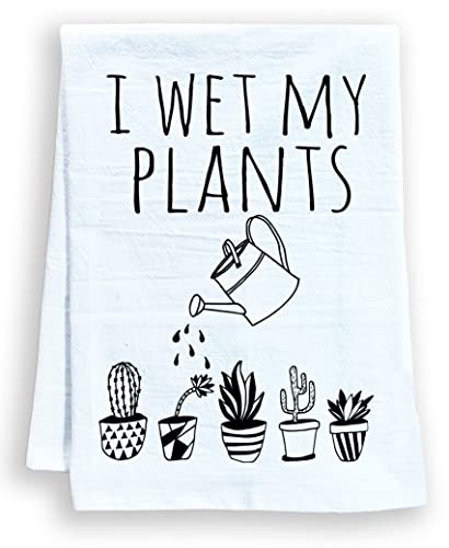 Humorous Kitchen Towel, I Moist My Vegetation, Flour Sack Dish Towel, Candy Housewarming Present, White