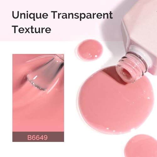 Image of MelodySusie Jeweliver Jelly Gel Nail Polish, 0.5Fl.oz Classic Nude Pink Gel Polish Soak Off UV LED Light Cure Gift for Women Manicure Nail Art DIY at Home B6649