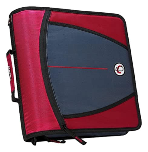 Case-it Classeur à fermeture éclair 3 pouces 600 feuilles rouge D-146