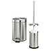 Produktbild axentia Bad-Set in Silber, 2 teiliges WC-Zubehör bestehend aus Kosmetikeimer und WC-Garnitur, Wohnaccessoires aus rostfreiem Edelstahl, tragbarer Treteimer für Küche und Haushalt
