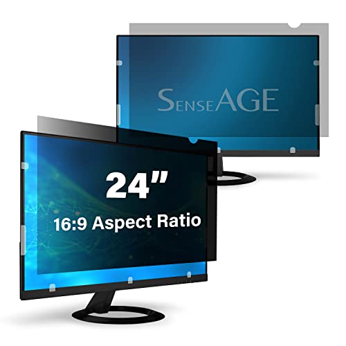 SenseAGE 24 Inch Computer Privacy Screen Filter | Monitor 16:9 Ratio | Anti Blue Light Glare Privacy Screen Protector | Anti-Spy Protective Film for 24" Samsung/Dell/Lenovo/HP/Acer/ASUS Monitors