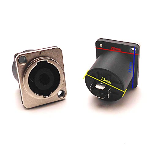 Conector XLR 4 polos metal panel 31x26mm 10 unidades miniatura 5