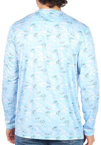 Reel Legends Mens T-Shirt Jumping Fish Reel-Tec Long Sleeve