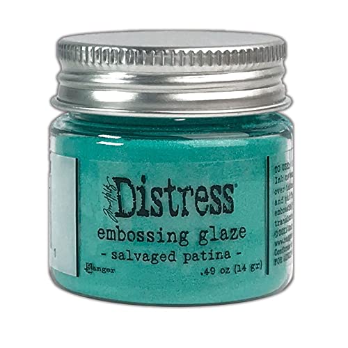 Ranger Tim Holtz Distress Embossing Glaze Salvaged Patina Esmalte para repujado, salvada, 14 g (0.49 oz)