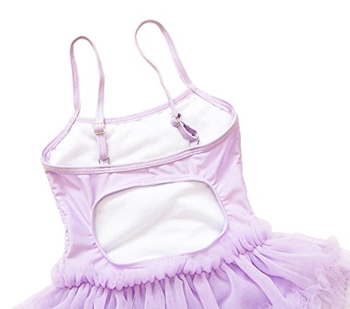 Taiycyxgan Girls Princess Lace Layer Swimsuit TuTu Dress One-Pieces Swimwear Tankini,Purple,X-Large / 5-6 Years - Thumbnail 3