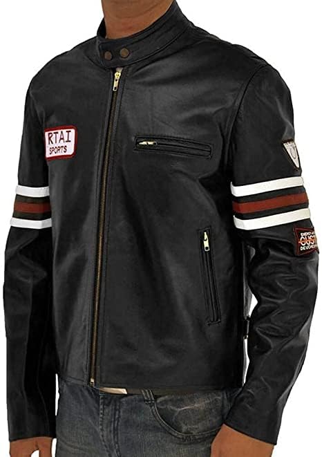 Mens House Md Hugh Laurie Dr Gregory Black Motorcycle RTAI Sports Leather Jacket4