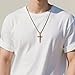 BGCOPPER 925 Sterling Silver Crucifix Necklace Pendant for Men, Jesus Cross Necklace for Women (Gold)