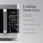 Farberware Countertop Microwave 1100 Watts, 1.6 cu ft - Smart Sensor Microwave Oven With LED Lighting and Child Lock - Perfect for Apartments and Dorms - Easy Clean - Stainless Steel