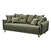 Produktbild PAMPLONA Bequemes Schlafsofa mit Bettkasten, Grün - Ausziehbares Sofa mit Schlaffunktion - 232 x 91 x 105 cm (B/H/T)