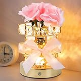 【Lampe en Cristal Alimentée par USB】 --- Notre lampe de table en cristal de tournesol est composée de 40 LED combinées à des fleurs en soie de haute qualité et des pots de fleurs en cristal haute définition. Batterie rechargeable intégrée, sans fil. Rechargeable par USB (ordinateur, alimentation mobile, adaptateur USB, etc.). Sa lumière douce et puissante donne une nouvelle vie aux fleurs artificielles.