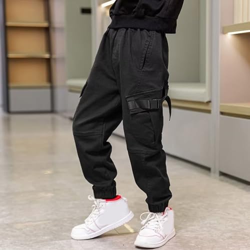 Boys Baggy Cargo Joggers Kids Hip Hop Streetwear Elastic Waist Casual Pants Relaxed Fit Trousers with Pockets4