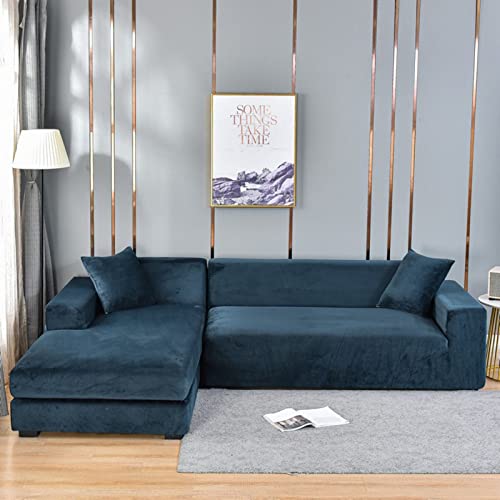 Housse de canapé velours peluche pour salon combiné