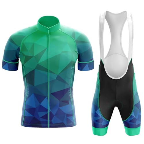 Ropa Ciclismo Hombre Maillot Bici MTB Verano Conjunto Ciclista Manga Corta,Traje Bicicleta Camiseta Ciclo y Culotte Tirantes con 19D Gel Acolchado,Completa Jerseys Transpirable Secado Rápido(12,M)