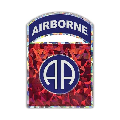 Image of Elektroplate US Army 82nd Airborne Premium Reflective Car Decal 3.25 inch | Officially Licensed, Weatherproof Automotive Grade Metallic Sticker for Water Bottle, Laptop & More; Made in the USA