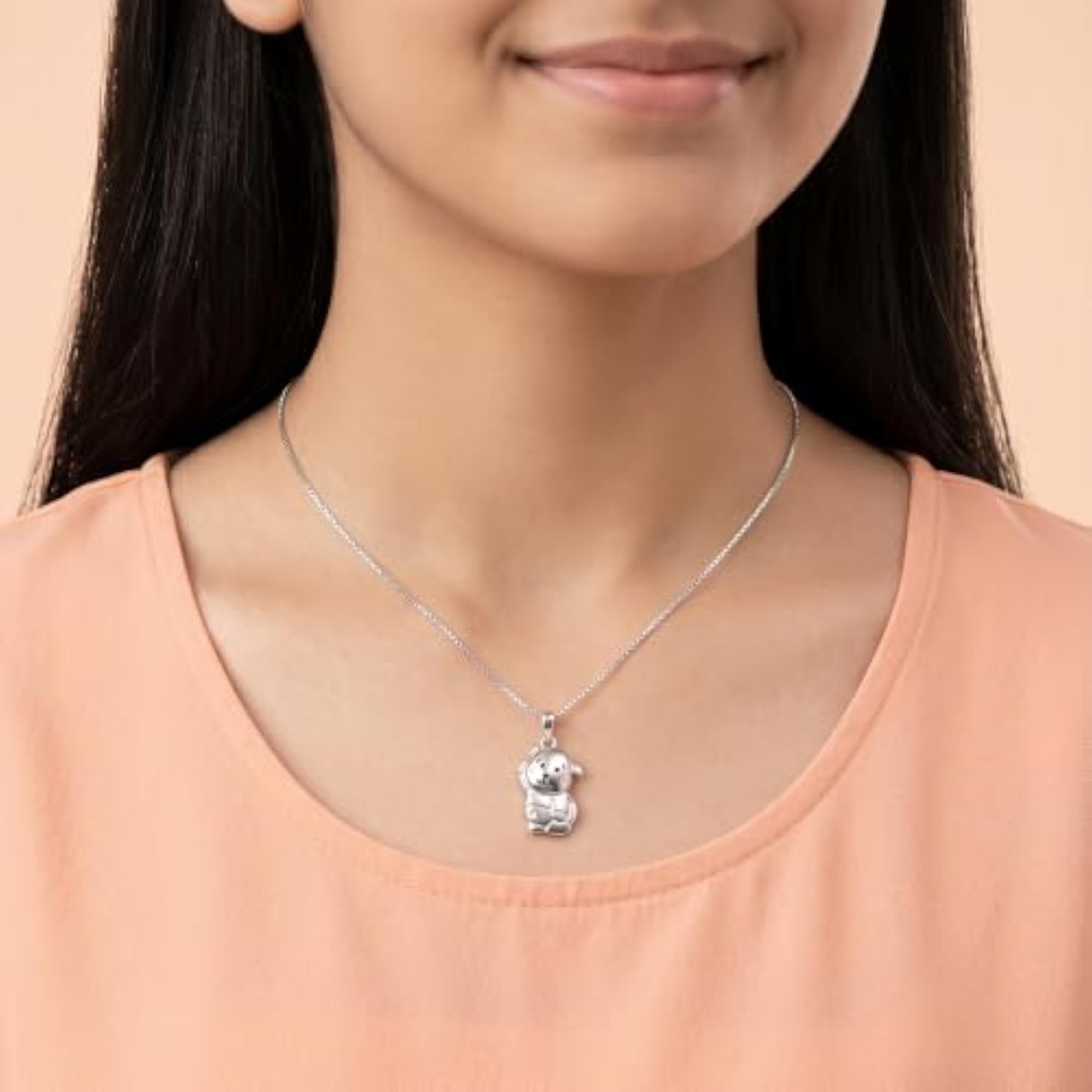 Women's 925 Pure Silver Dog Pendant, Designer Charm