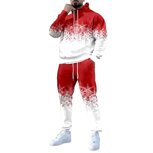 Ensemble homme polaire grande taille vêtement de nuit chaud et chic pour Noël rouge 5XL