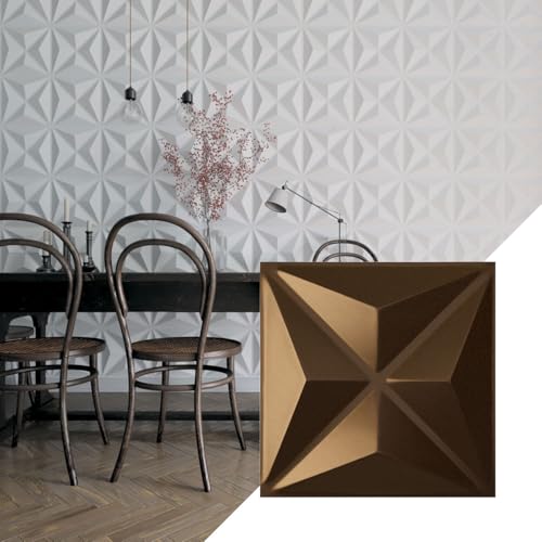 Ekena Millwork 11 7/8"W x 11 7/8"H Kent EnduraWall Decorative 3D Wall Panel, Antique Brass (Covers 0.98 Sq. Ft.